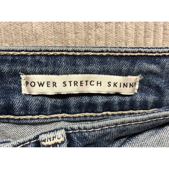 Guess Denim Jeans Size 27R Power Stretch Skinny Distressed Factory Destroyed - Picture 6 of 16